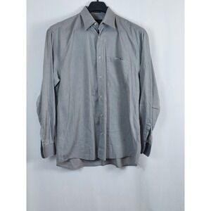 Principe Made In Italy‎ Men s Grey Long Sleeve Button Down Size 42-16 1/2 34/35